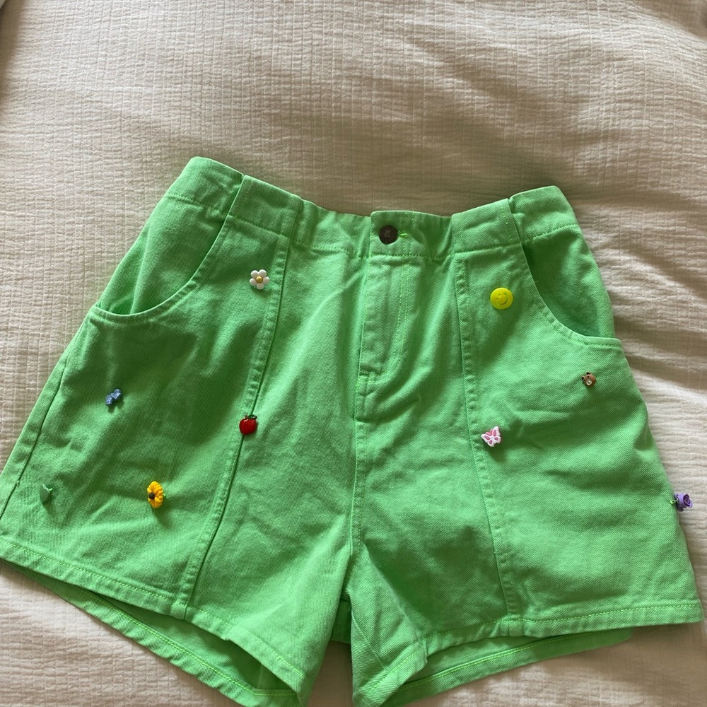 Teddy Fresh Green High Waisted Shorts